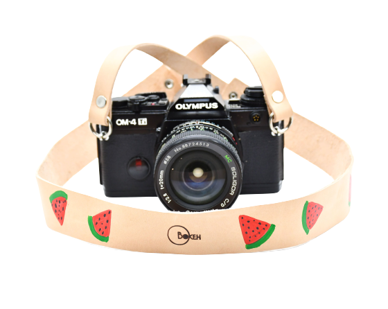 Watermelon Leather Camera Strap 1
